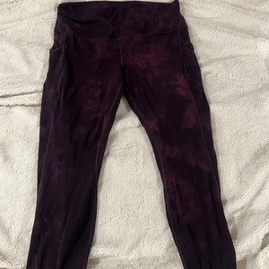 Red tie-dye Lululemon leggings